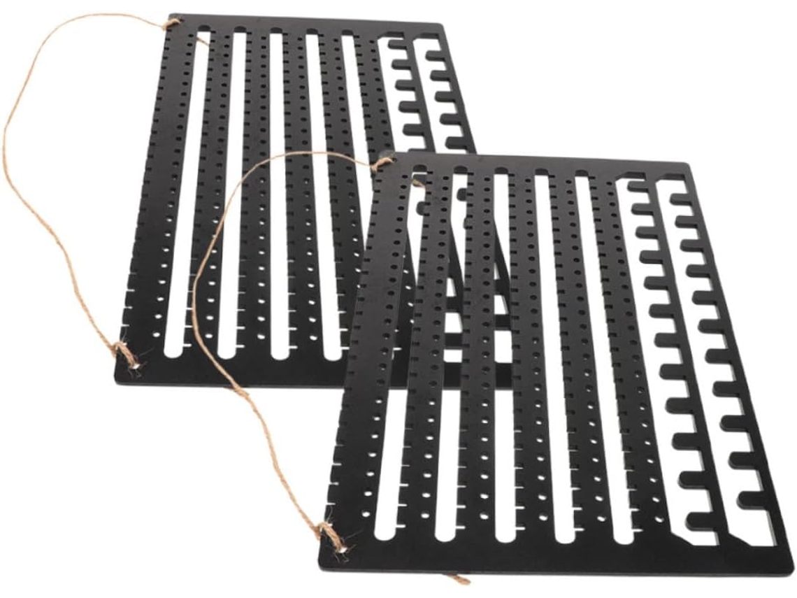Juego De 2 Organizadores De Joyería De Madera Natural Para Montaje En Pared, Estante De Almacenamiento Colgante Multifuncional.