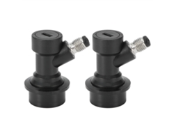 Kit de conexión rápida con bola de bloqueo de 1/4" (2 unidades) para cerveza casera y refrescos, color negro