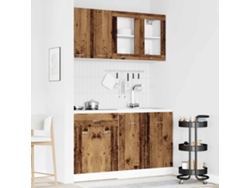 Conjunto De Armarios De Cocina | Mueble De Cocina De 4 Uds "lyon" De, Madera De Ingeniería Antigua