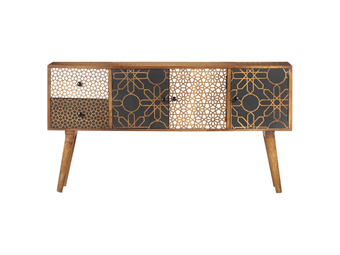 Maison Exclusive - Aparador Con Estampado Madera Maciza De Mango 130x30x70 Cm