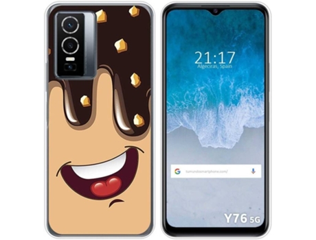 Carcasa para Vivo Y76 5G TUMUNDOSMARTPHONE Dibujos Helado Chocolate Multicolor