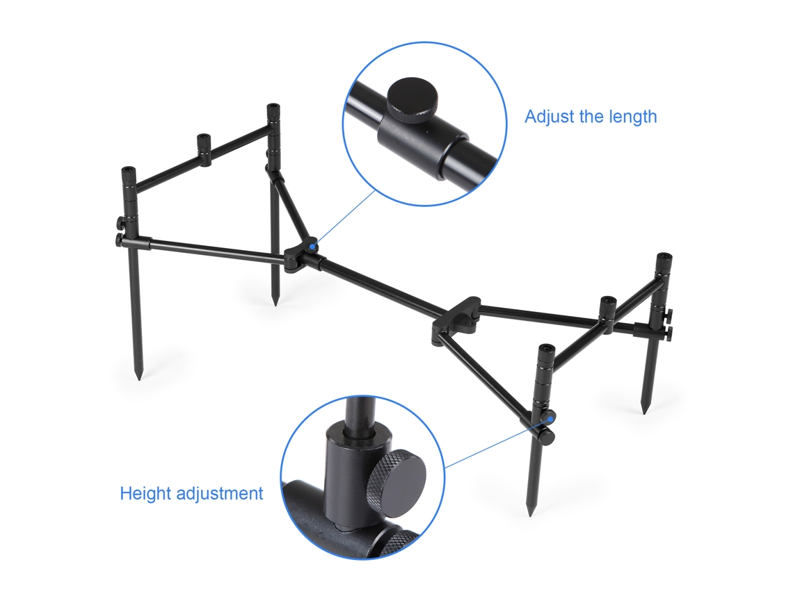 Soporte Desmontable Para Caña De Pescar Con Barra De Sujeción, Estuche Plegable Retráctil Y Bolsa De Transporte.