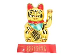 Gato De La Suerte Con Brazo Que Se Mueve, 18 Cm, Plástico, Funciona Con Pilas, Para El Hogar, Hotel, Oficina, Regalo, Dorado.
