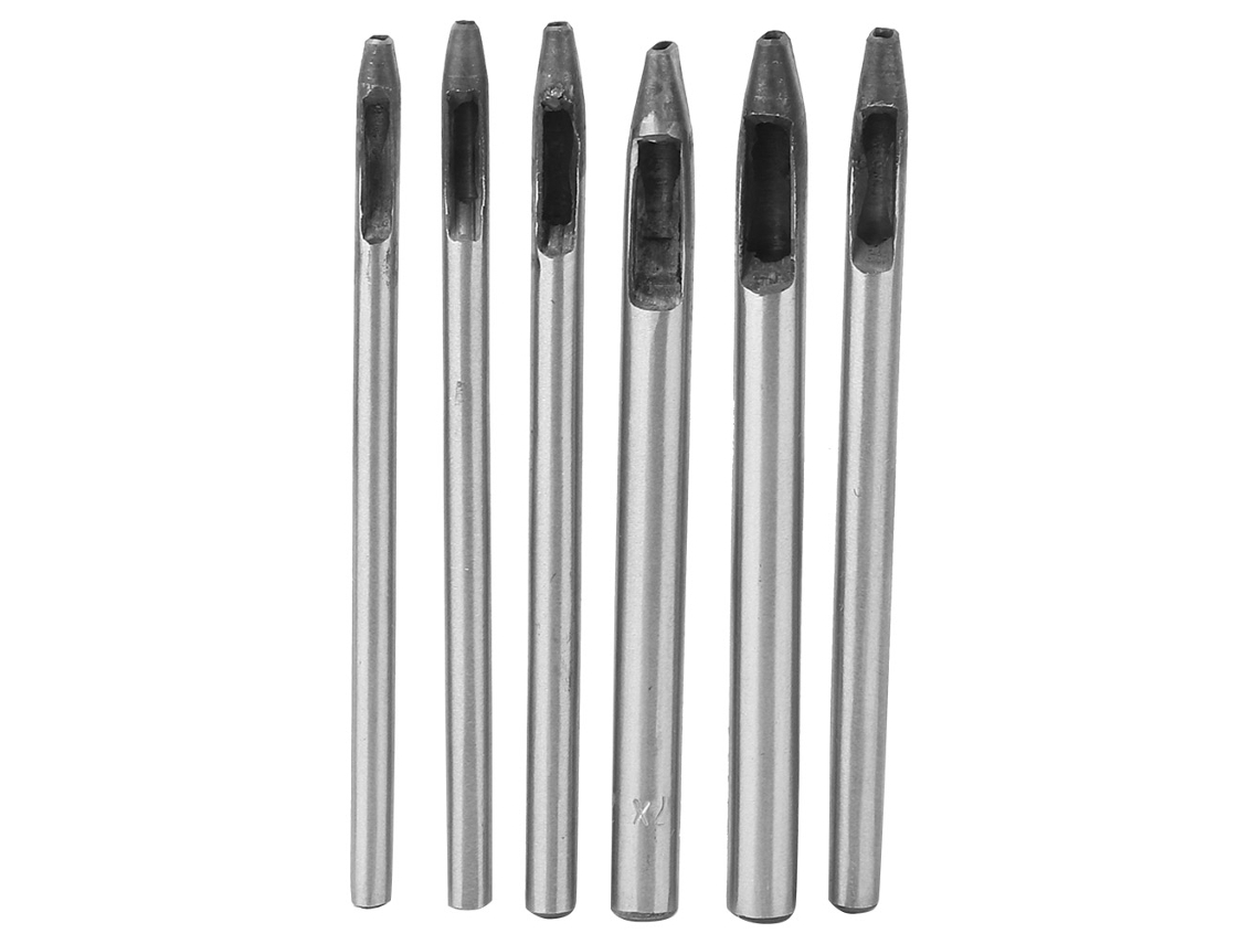 Juego De 6 Perforadoras Ovaladas De 2 Mm Para Cuero, Bolsos Y Manualidades.