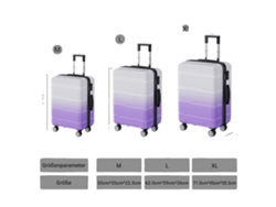 Juego de maletas, carcasa rígida ABS ligera, con candado TSA incluido, estilo B, color púrpura (OEM).