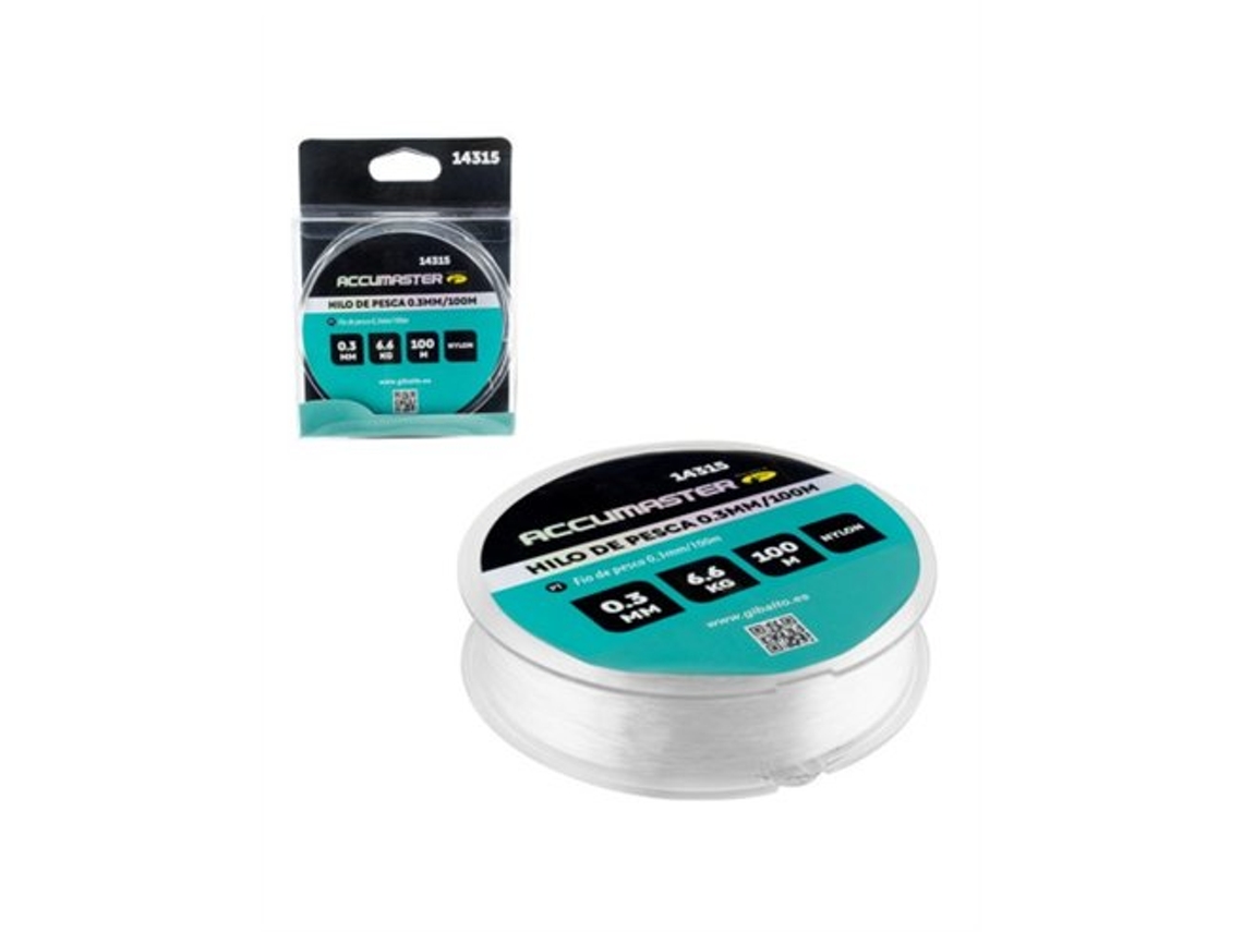 Hilo de pesca de nailon de 100 m - 0,3 mm/0,45 mm - Resistencia de 6,6 kg/11,4 kg