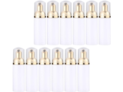 Juego De 12 Frascos De Pet De 30 Ml Con Dosificador, Blancos Y Dorados, Para Mousse Facial, Frascos Portátiles De Viaje.