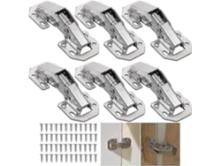 6 Bisagras Invisibles De Esquina Para Puertas De Muebles Con Amortiguador Hidráulico De Acero Resistente