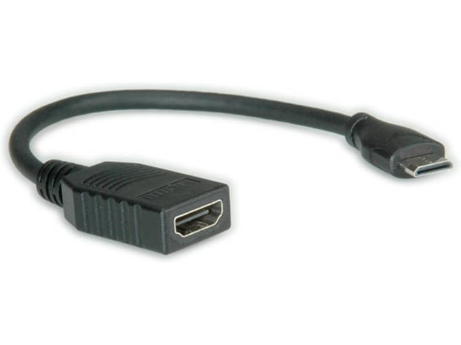 Cable HDMI ROLINE (HDMI - HDMI - 15 cm - Negro)