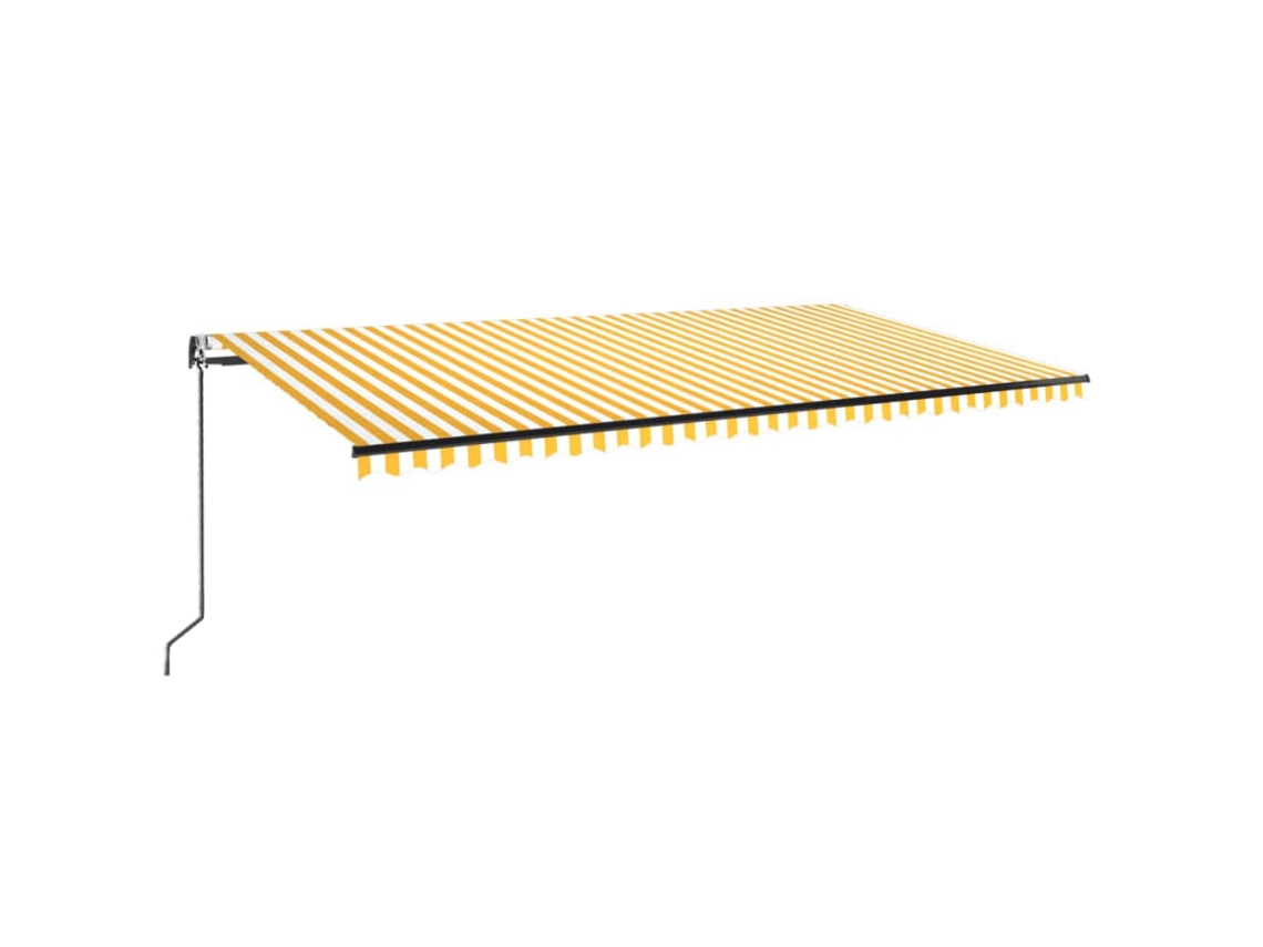 Maison Exclusive - Toldo Automático Led Sensor De Viento Amarillo Blanco 600x350cm