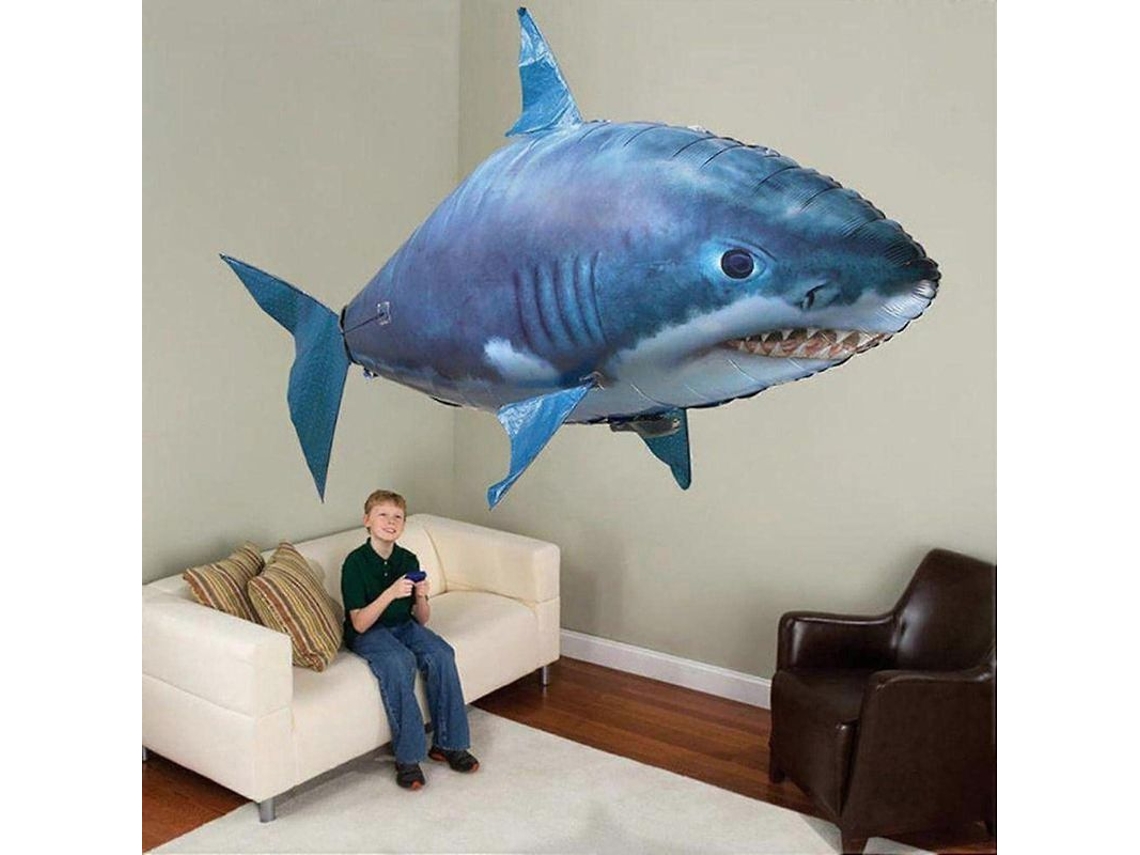 Tiburón Volador Inflable Con Control Remoto, Juguete De Aire, Regalo Para Niños Y Adultos, Juego De Fiesta Familiar Para Interiores.