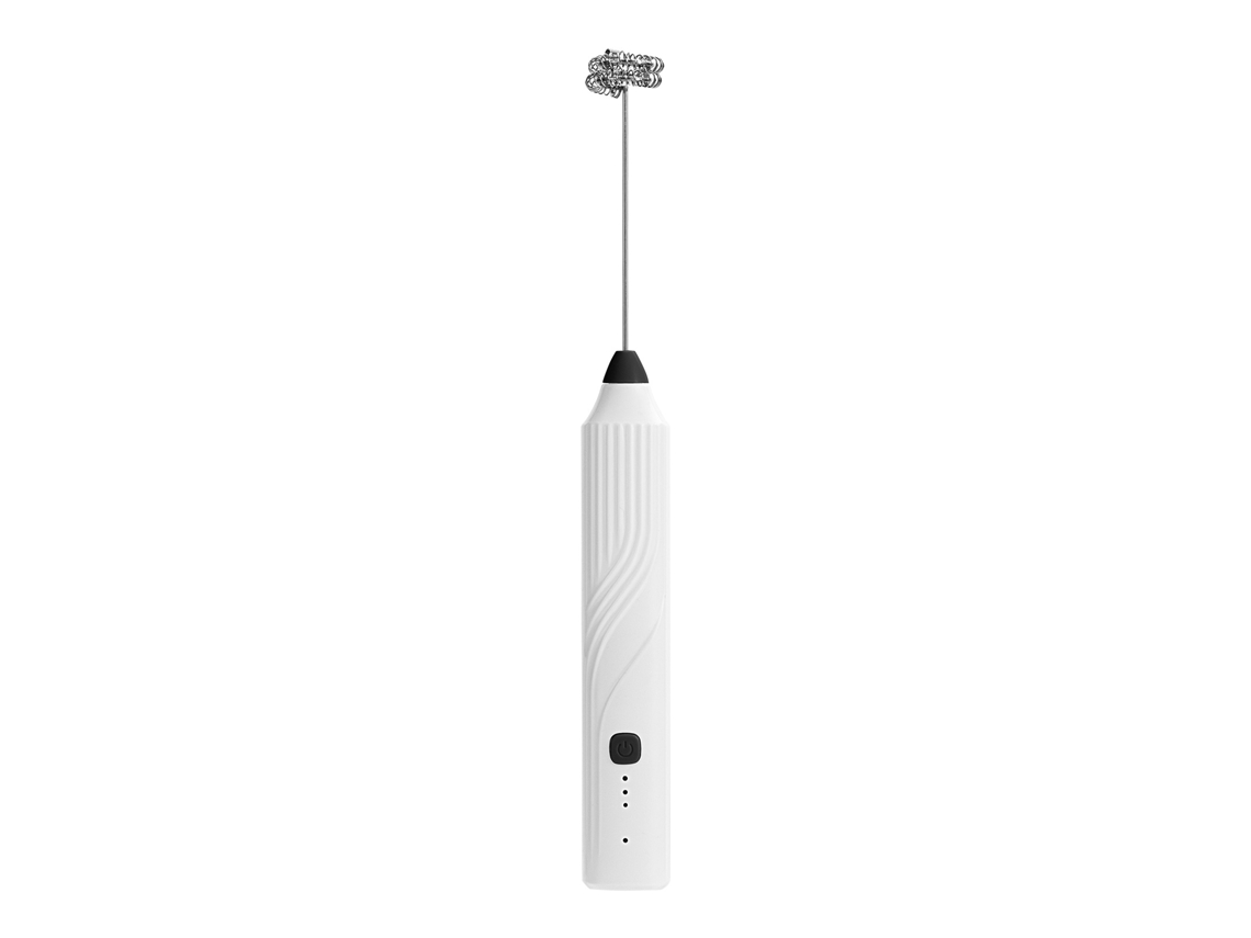 Batedor De Leite Elétrico Recarregável Usb Liquidificador Portátil De 3 Velocidades Para Café Cappuccino Branco