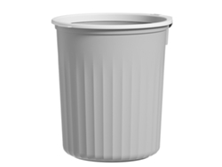 Cubo de basura redondo de plástico Baok con anillo de cierre para el hogar y la cocina, gris, pequeño, gran capacidad de 8 litros.
