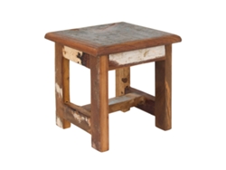 Taburete Marrón de Madera Mesa auxiliar Mesa Auxiliar Redonda Set Mobiliario Jardin cm BY SIGRIS