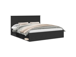 Maison Exclusive - Estructura De Cama Negro 180 X 200 Cm Madera De Pino Macizo