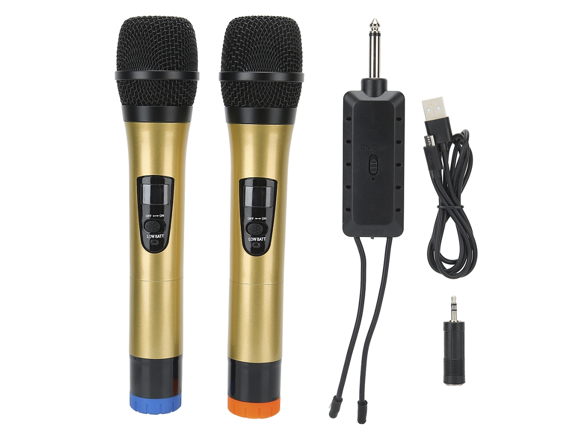 Kit De Micrófono Inalámbrico De Mano Vhf, 2 Canales, Para Ktv, Karaoke, Fiestas, Señal Estable.