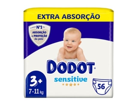 Dodot Sensitive - Pañales para bebé, talla 2 (3-6 kg), 66 pañales