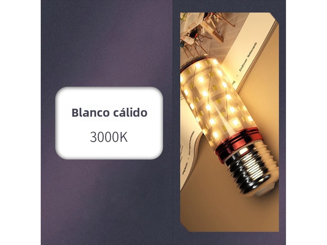 10 bombillas LED tipo maíz, chip SMD2835 (blanco cálido, 15 W, casquillo E14)