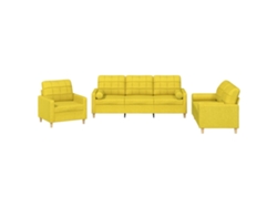 Maison Exclusive - Juego De Sofás Con Cojines 3 Piezas Tela Amarillo Claro