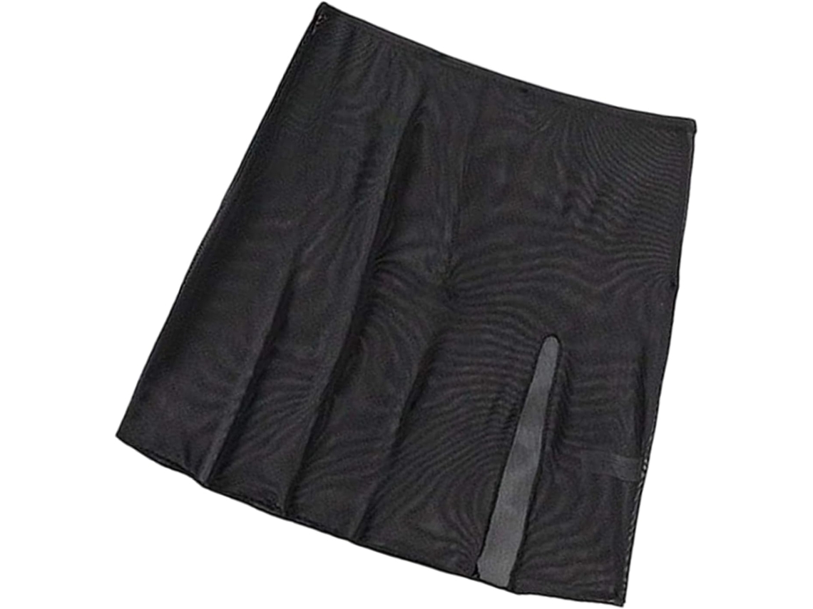 Cubrebañador Corto Para Mujer Con Abertura Lateral Transparente.