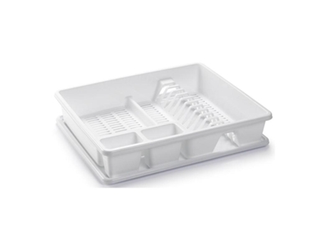 Escurreplatos rectangular blanco