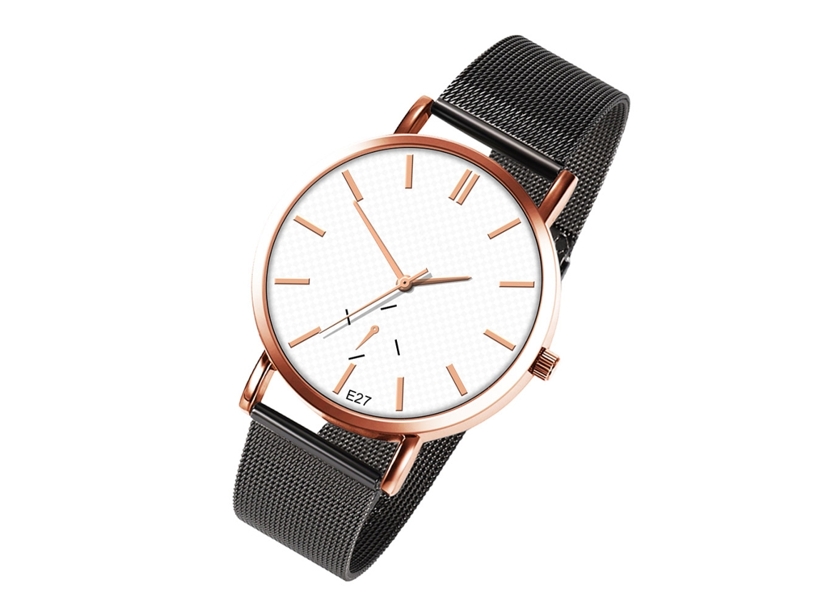 Reloj de pareja con correa Malle, estilo casual y moderno (Blanco, Oro Rosa, Negro)