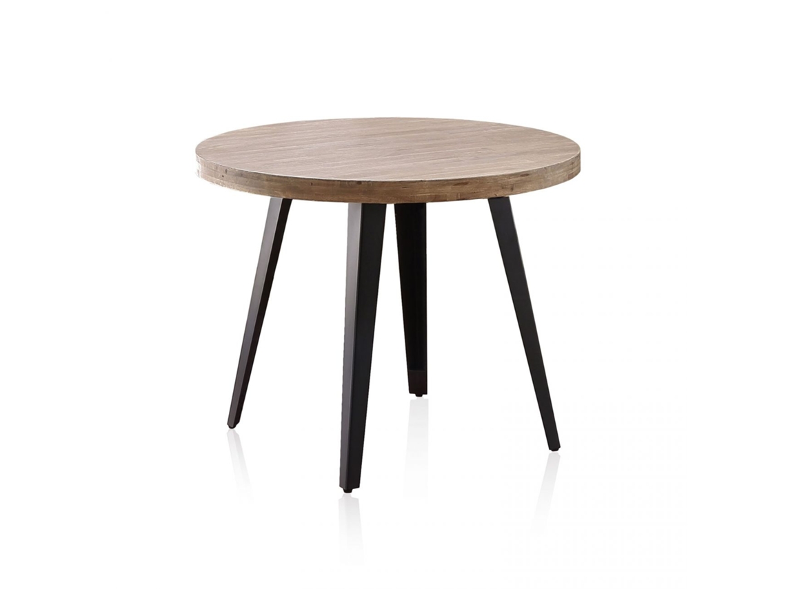 Mesa redonda fija Berg Roble Honey - Negro 100 x 78 x 100 cm