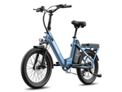 Bicicleta plegable eléctrica F20 Flex, motor de 250 W, batería de 36 V y 25 Ah, autonomía de 95 km, gris y azul, FAFREES