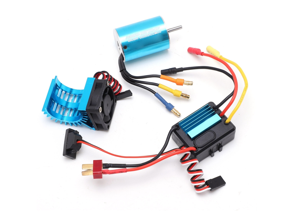 Motor sin escobillas 2838 de 4500 kV con ESC de 35 A para coches RC a escala 1/14, 1/16 y 1/18.