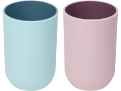 Taza para cepillo de dientes infantil, soporte para cepillo de dientes, paquete de 2 tazas de viaje para acampar, almacenamiento para el baño Jortmrd