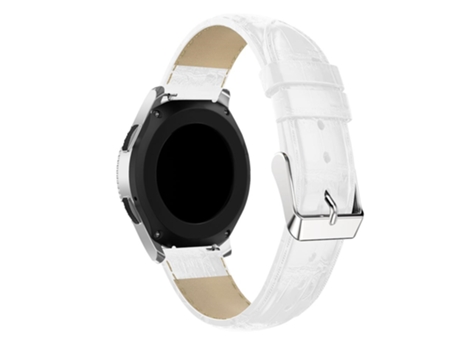 Correa de piel auténtica textura cocodrilo 22mm para Samsung Galaxy Watch 46mm - blanco