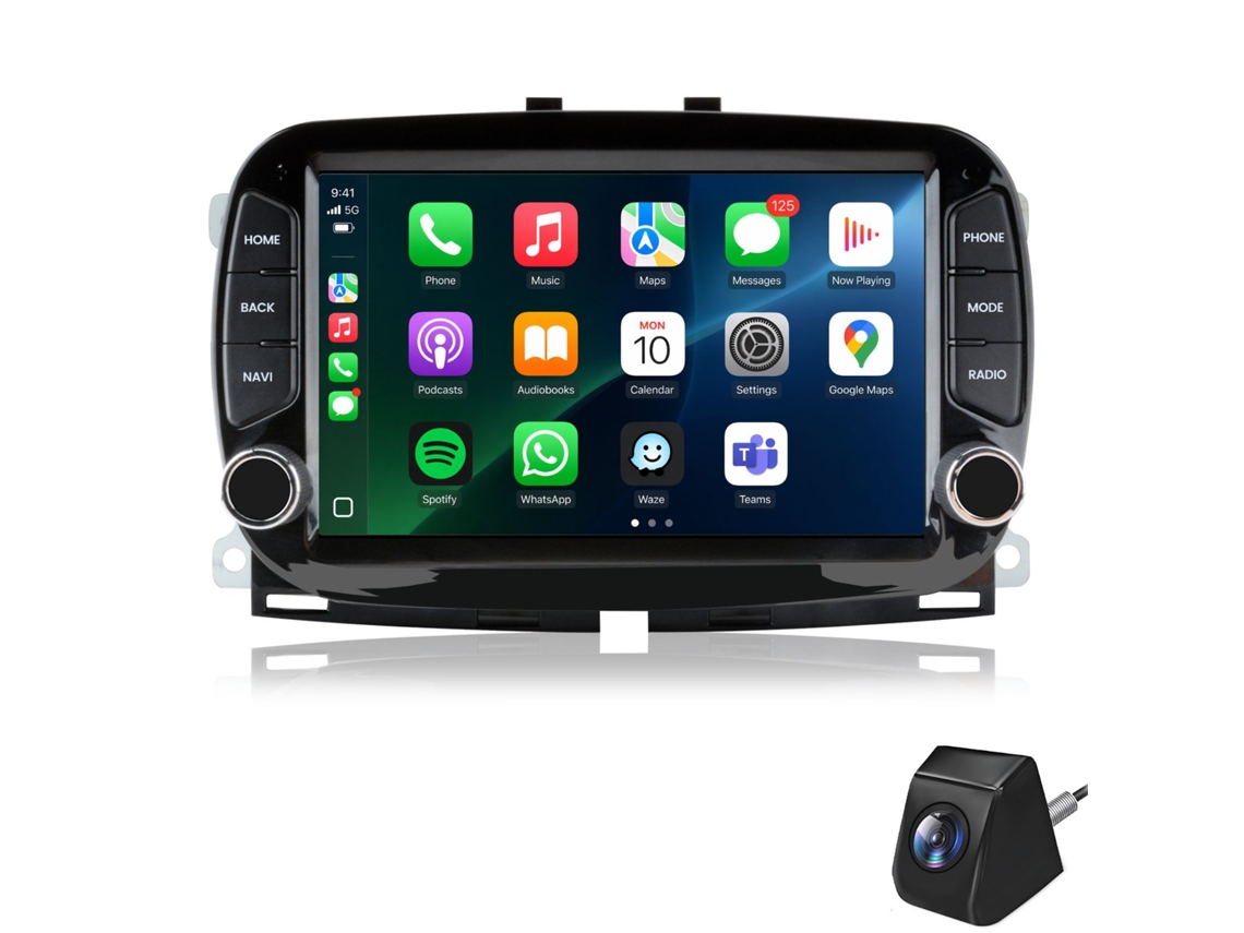 Autorradio Para Fiat 500 2016-2019 Android, 2gb+64gb, Carplay, Gps, Dsp, Rds, Bt, Cam