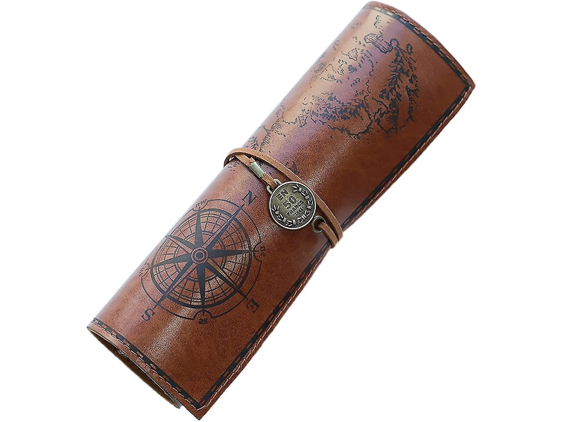 Estuches para lápices Yh a granel, estuche creativo retro, estuche vintage de cuero y lona, ​​estuche multiusos retro para bolígrafos, lápices y tintas Br Chennnls