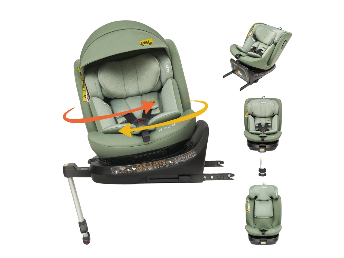 Silla de seguridad para niños, instalación Isofix, cinturón de seguridad de cinco puntos, color verde OEM