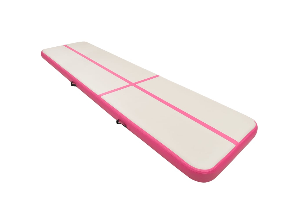 Esterilla Inflable De Gimnasia Con Bomba Pvc Rosa 600x100x15 Cm