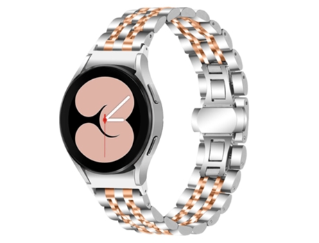 Correa de acero inoxidable 7 cuentas para Samsung Galaxy Watch4 Active 40mm/44mm/Watch4 Classic 42mm/46mm - plata/oro rosa
