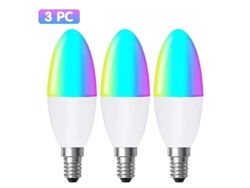 Bombilla Led Inteligente Zigbee E14 Tuya Rgb+c+w Ajustable, Compatible Con Alexa/google Home, 3 Unidades.