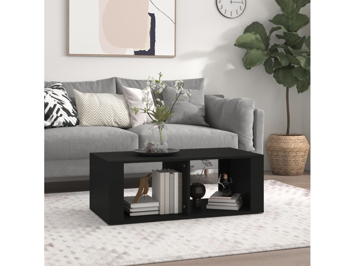 Mesa de Centro Apoyo 100X50X36 cm Derivados Madera Negro