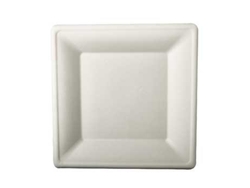 Platos Natural Caña De Azúcar Cuadrados 26X26 cm 50 Unidades