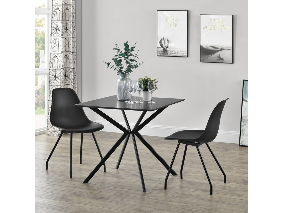 Mesa de Comedor [EN.CASA]  (Negro - MDF Lacado - 78 x 78 x 75 cm)