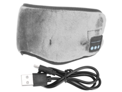 Máscara para dormir con auriculares Bluetooth, música para la oficina en casa, auriculares inalámbricos integrados, color gris