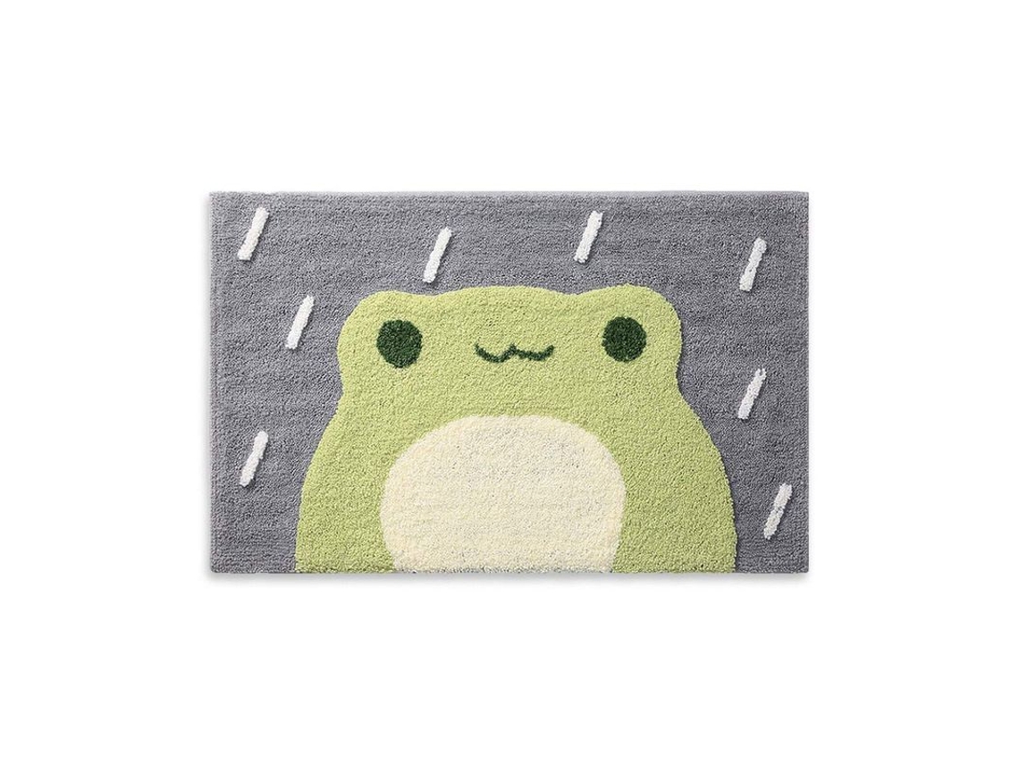 Alfombrilla De Baño Oyo Con Estampado De Ranas De Dibujos Animados, Absorbente Y Antideslizante, Con Elegante Diseño Aterciopelado.