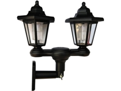 Aplique solar de pared con LED blanco frío, dos bombillas, para jardín, patio y terraza. Gokoco