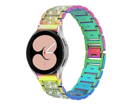 Correa de acero inoxidable diamantes de imitación brillantes para Samsung Galaxy Watch4 Active 40mm/44mm/Watch4 Classic 42mm/46mm - multicolor