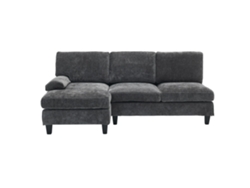 Sofá 3 Plazas 194x118x81 Cm - Lateral, Cama Y Lounge, Para Salón Y Dormitorio - Gris