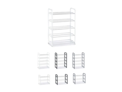 Zapatero De Metal Y Plástico – Zapatero Organizador Ideal Para Recibidor, Pasillos Y Salón Gris 5 Estantes