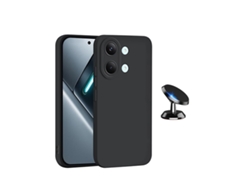 Kit Suporte Magnético Capa Silicone Líquido Phonecare Para Xiaomi Poco X8 Pro Max - Preto