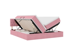 Maison Exclusive - Cama De Almacenamiento Led Con Colchón Rosa 180 X 200 Cm
