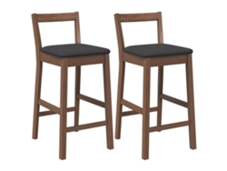 Maison Exclusive - Taburetes De Bar Con Cojines, 2 Unidades, Madera Maciza Marrón, Goma