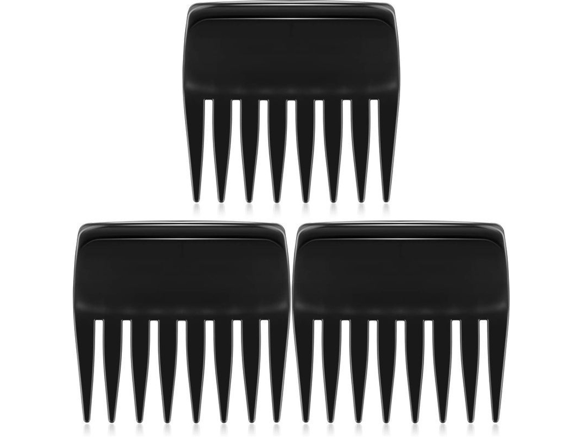 3 Peines Antiestáticos De Dientes Anchos Para Desenredar El Cabello De Adultos Y Niños - Negro